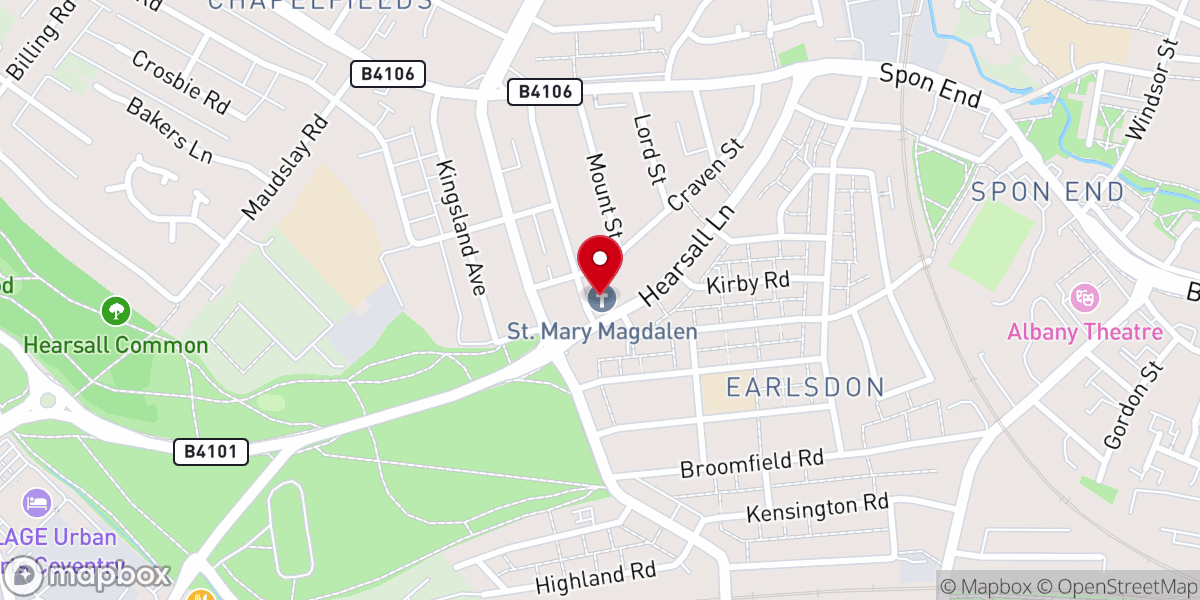 Map showing location of St Mary Magdalen, Chapelfields