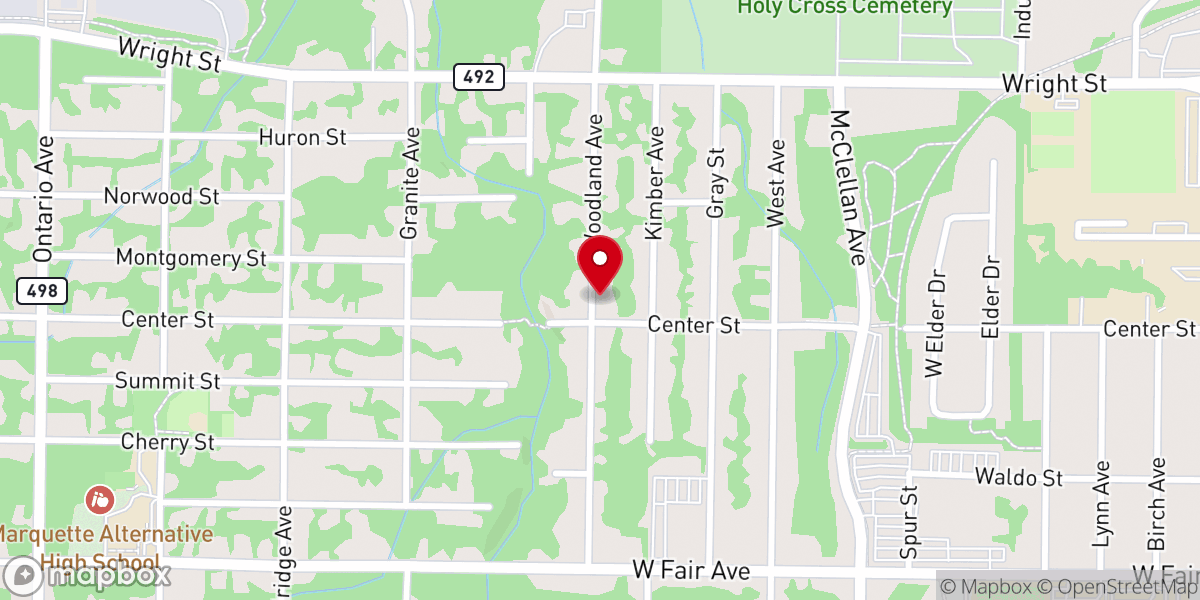Map showing location of Marquette Bible Church
