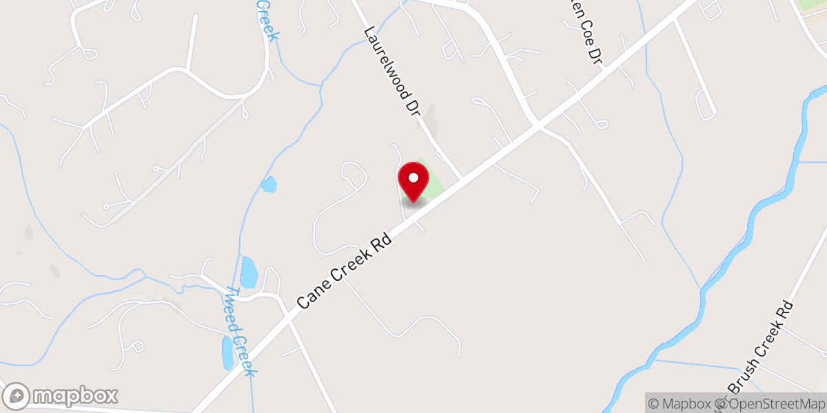Map showing location of Cane Creek Church of Christ