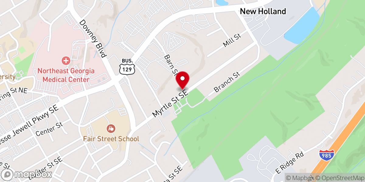 Map showing location of New Holland CH Church