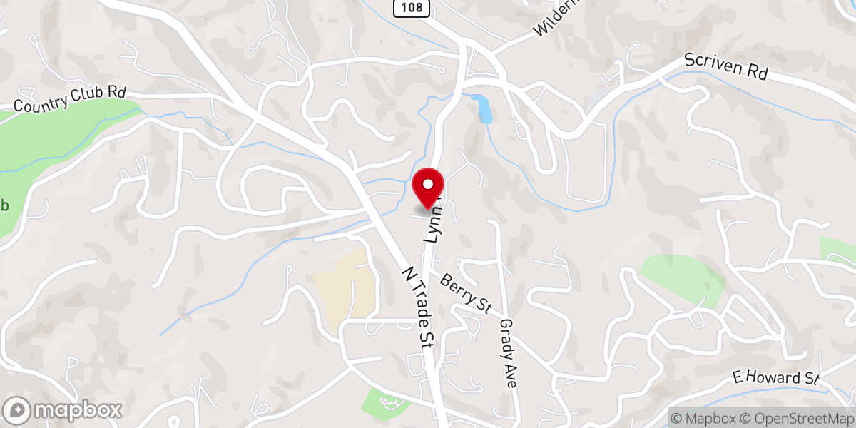 Map showing location of Tryon Church of God