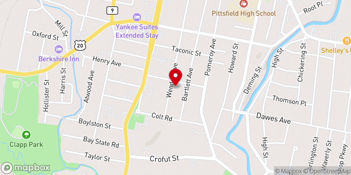 Map showing location of Unitarian Universalist Church of Pittsfield