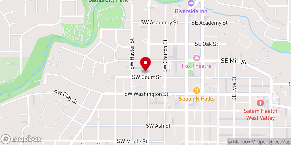 Map showing location of First Presbyterian Church