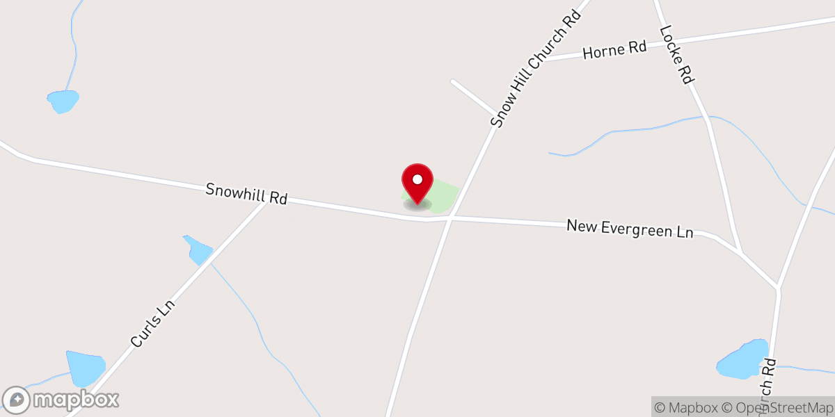 Map showing location of Snow Hill Baptist Church
