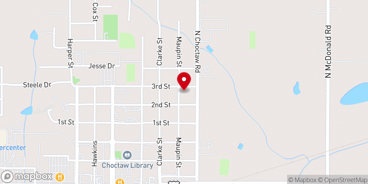 Map showing location of Choctaw Seventh-day Adventist Church