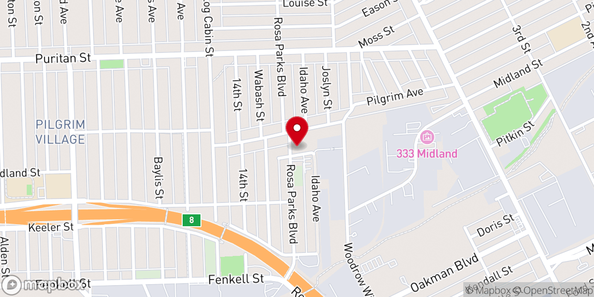 Map showing location of Twelfth Street Missionary Baptist Church
