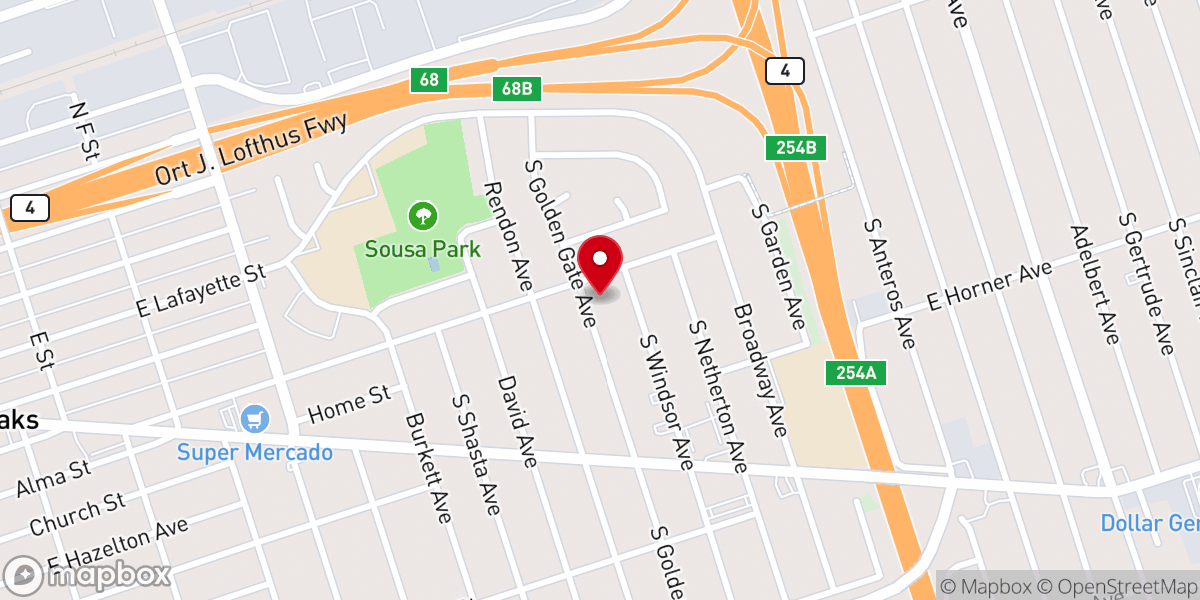 Map showing location of Eastside Church Of God In Christ