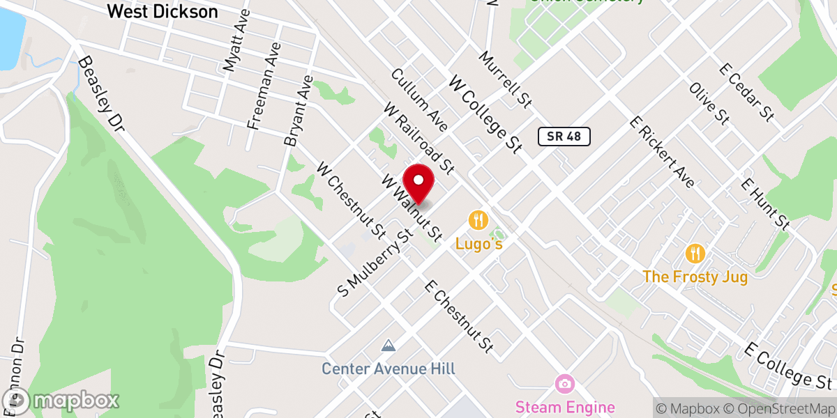 Map showing location of Bowmans Chapel United Methodist Church