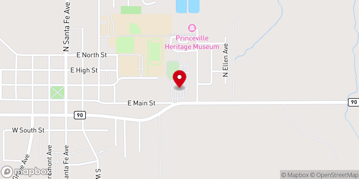 Map showing location of Princeville Apostolic Christian Church