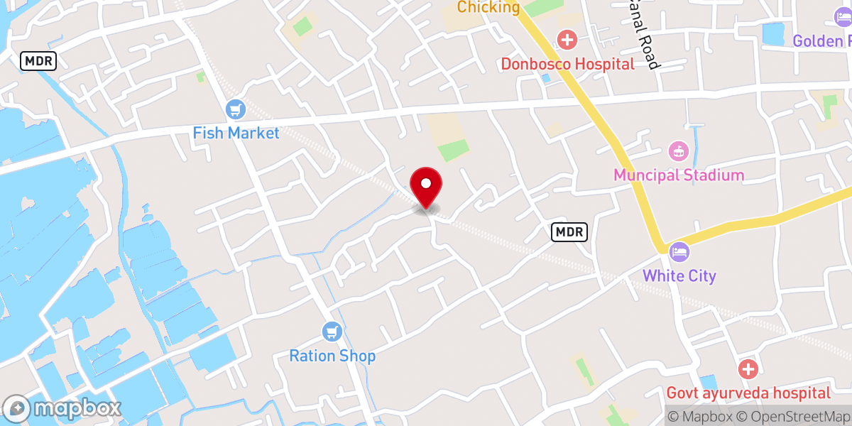 Map showing location of Treesa Garden Auditorium