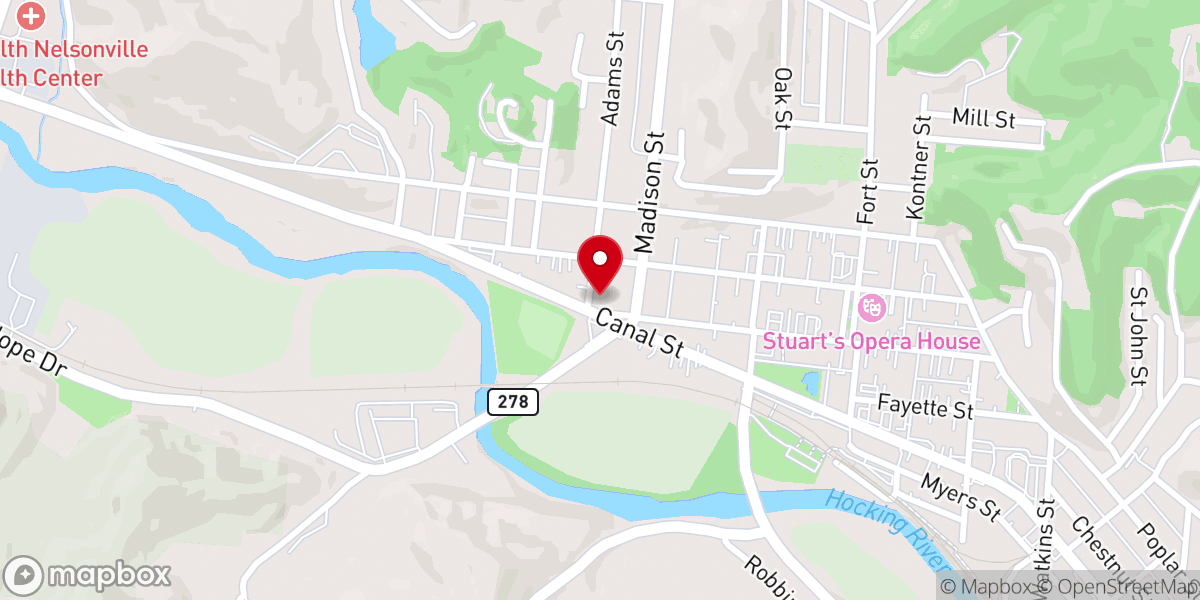 Map showing location of The First Baptist Church of Nelsonville - Food Distribution Center