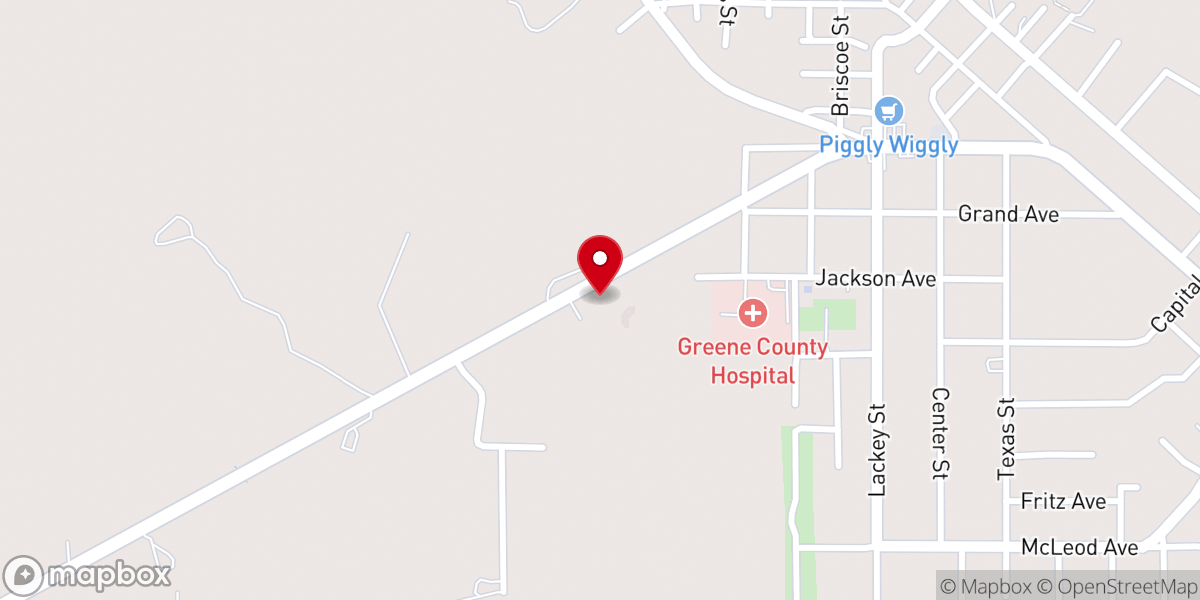 Map showing location of First Assembly of God Church