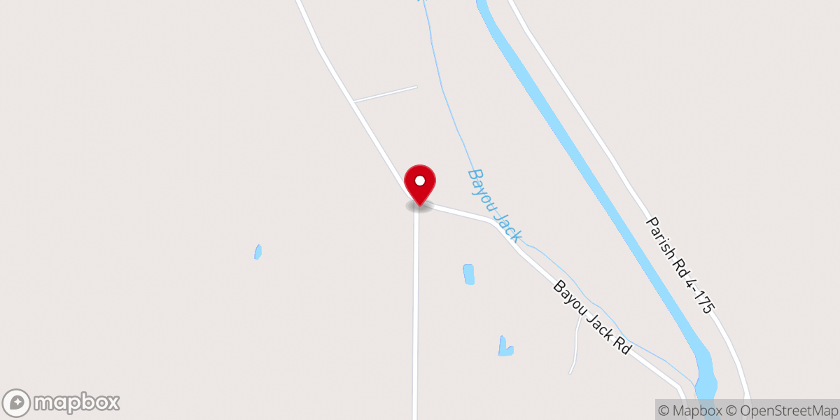 Map showing location of Bayou Jack Baptist Church