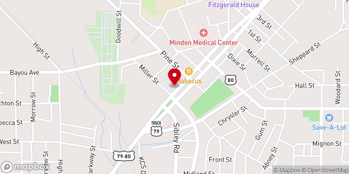 Map showing location of Webster Parish Courthouse Annex