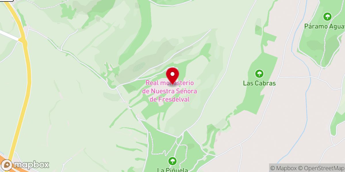 Map showing location of Monasterio de Nuestra Señora de Fresdelval
