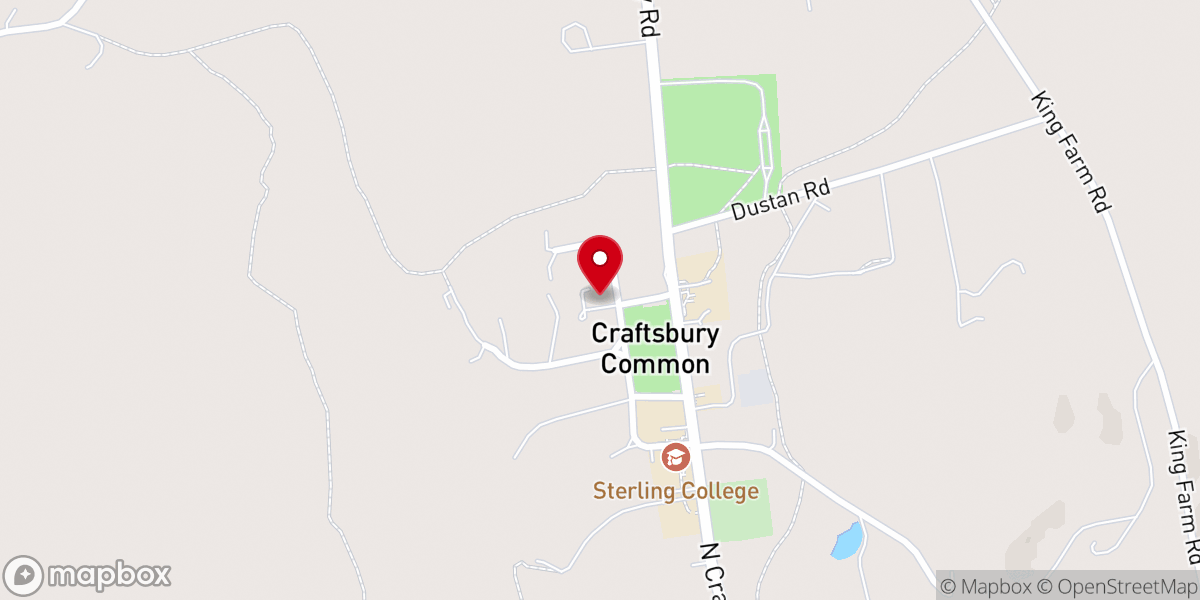 Map showing location of United Church of Craftsbury