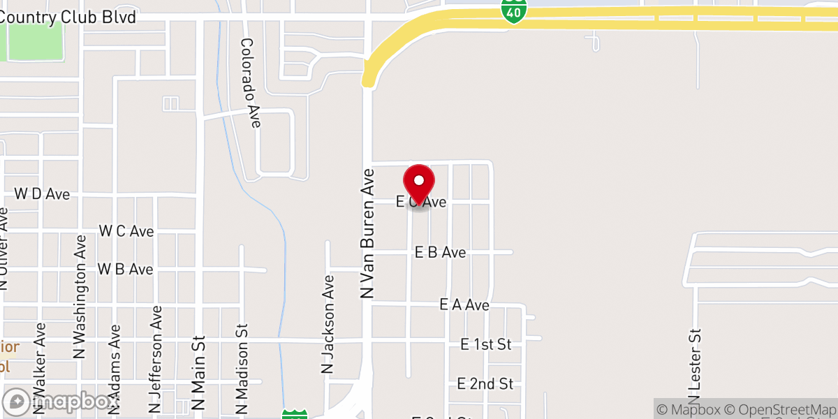 Map showing location of Northeast Church of Christ
