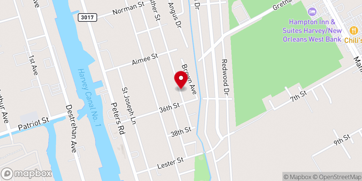Map showing location of Alpha and Omega Church