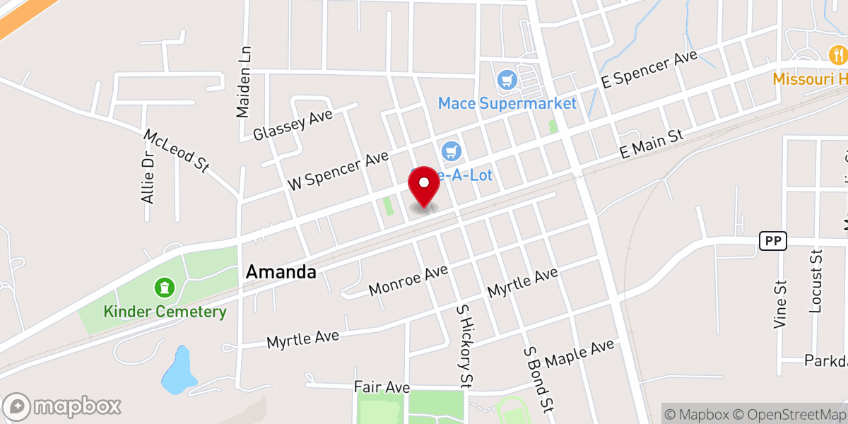 Map showing location of First Presbyterian Church