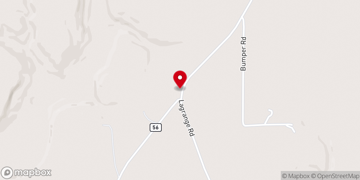 Map showing location of New La Grange Church