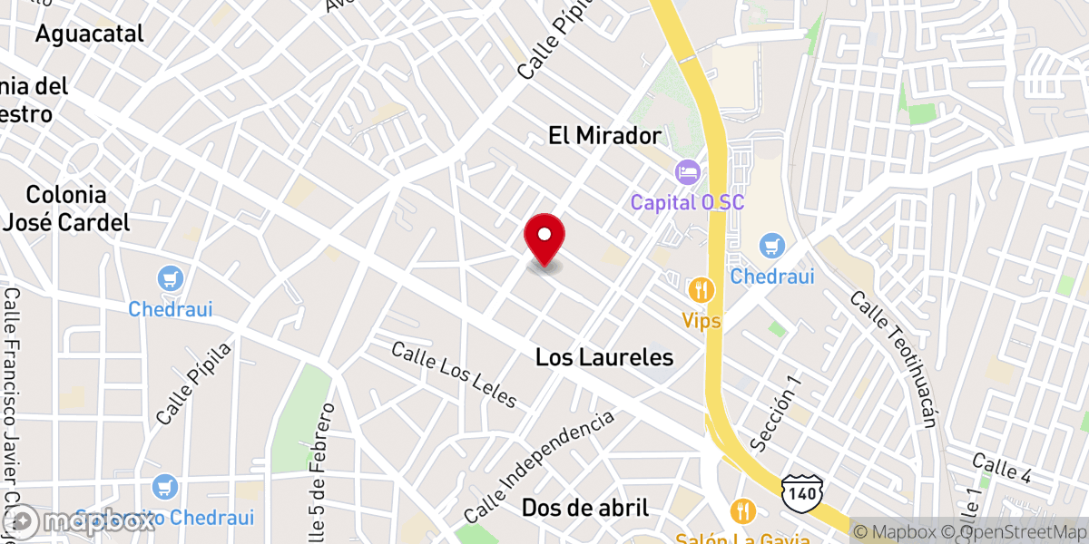 Map showing location of Parroquia San Martín de Porres
