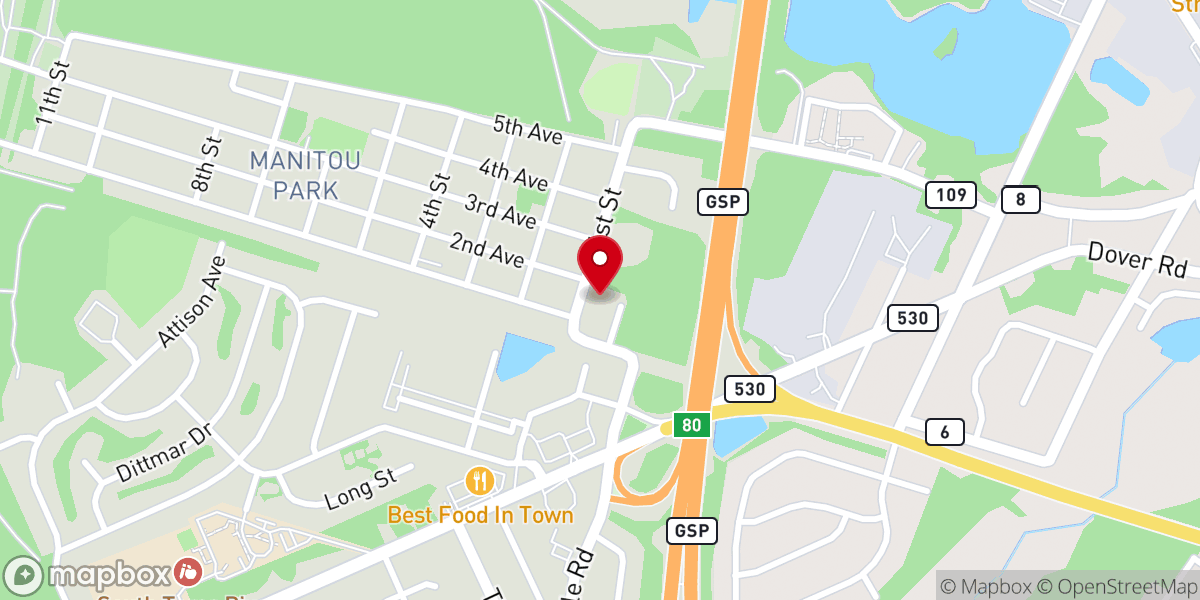 Map showing location of Second Baptist Church