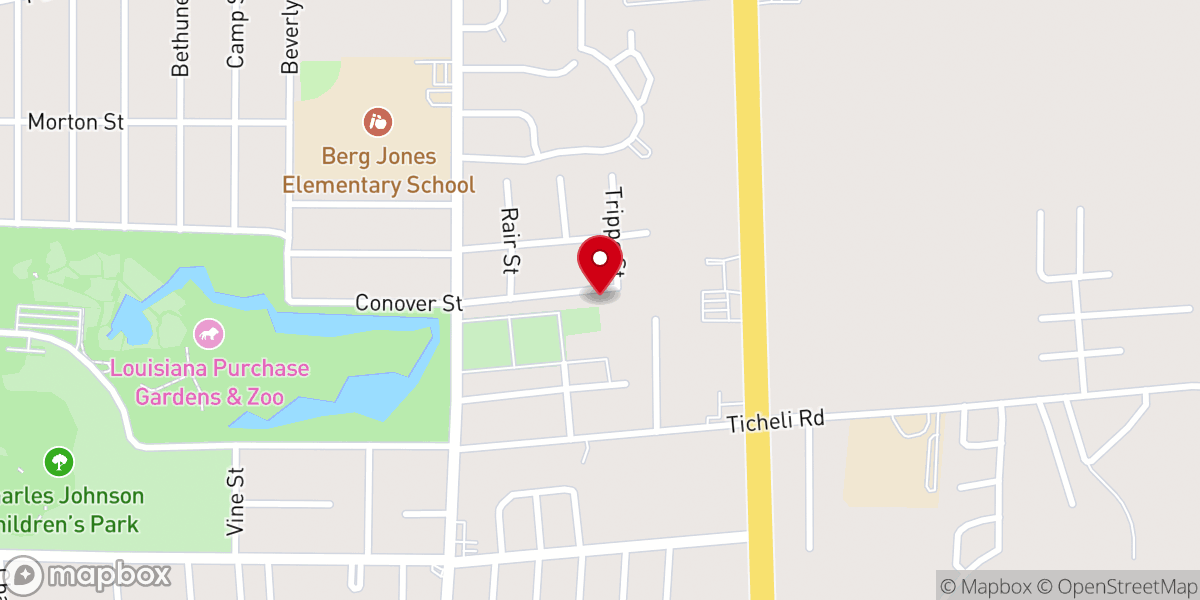 Map showing location of St Peter Baptist Church