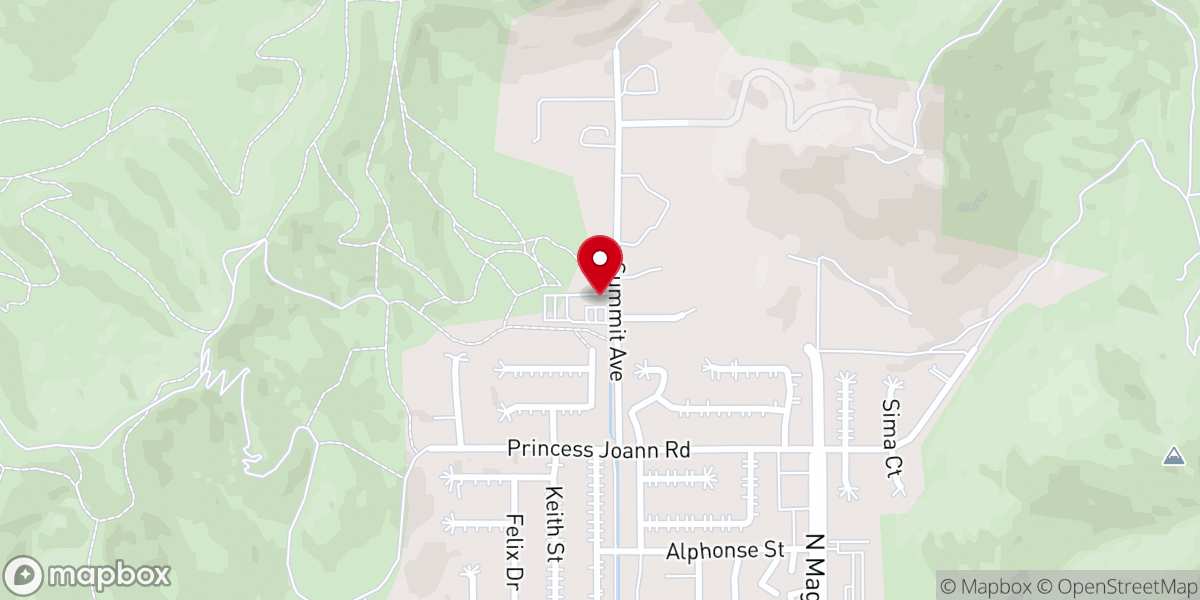 Map showing location of Calvary Chapel of Santee