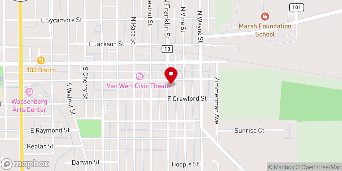 Map showing location of First Friends Church