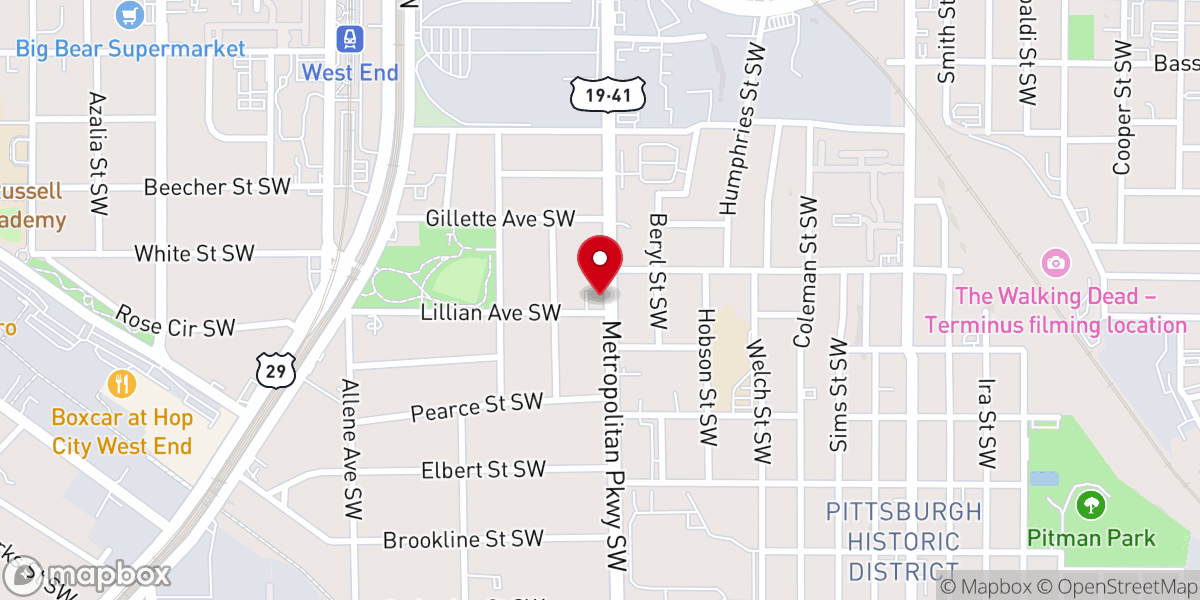 Map showing location of Stewart Avenue United Methodist Church