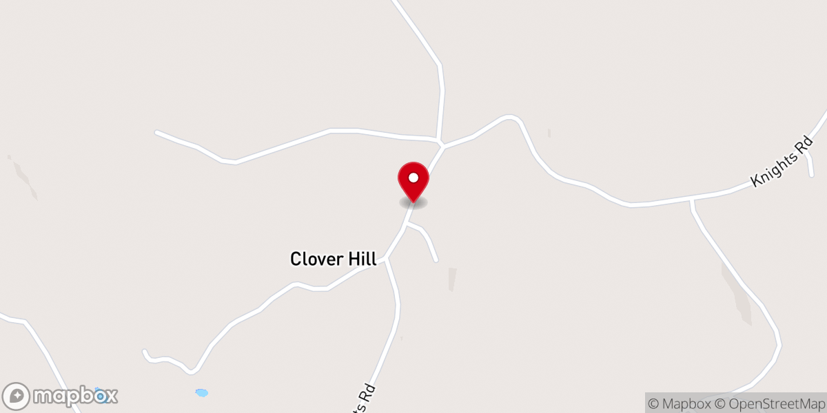 Map showing location of Clover Hill Church