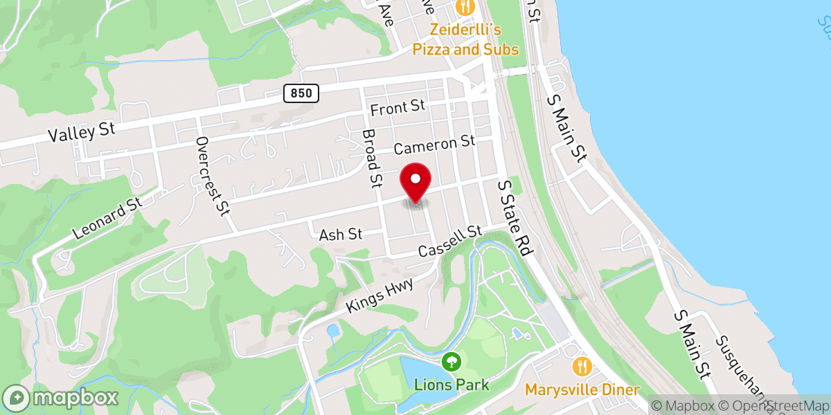Map showing location of Bethany United Methodist Church