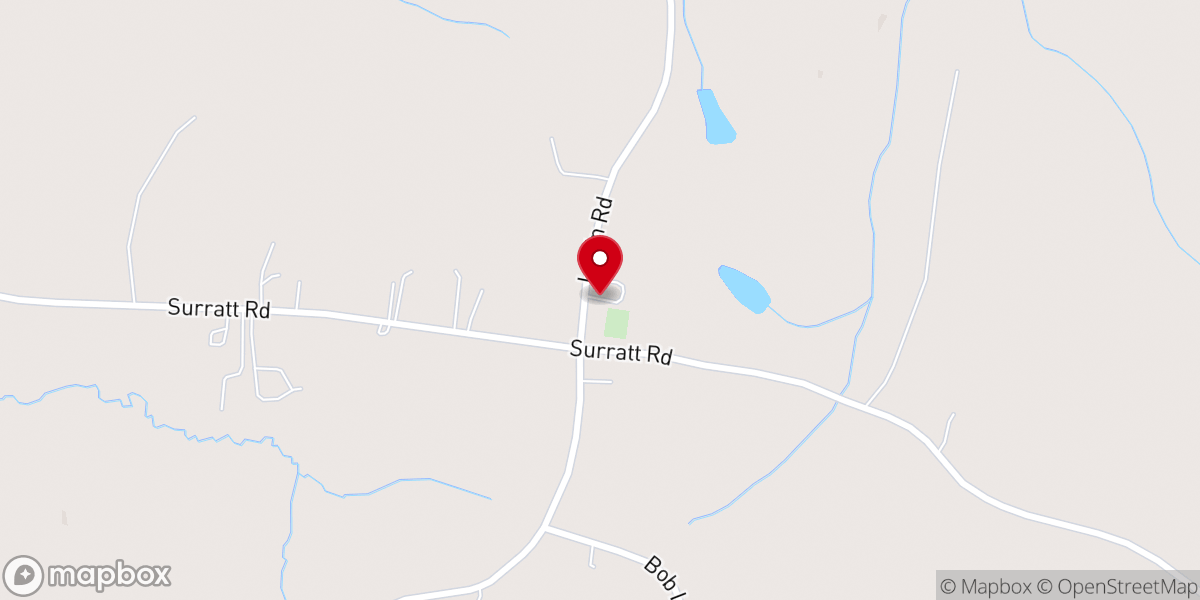 Map showing location of Pleasant Grove Church