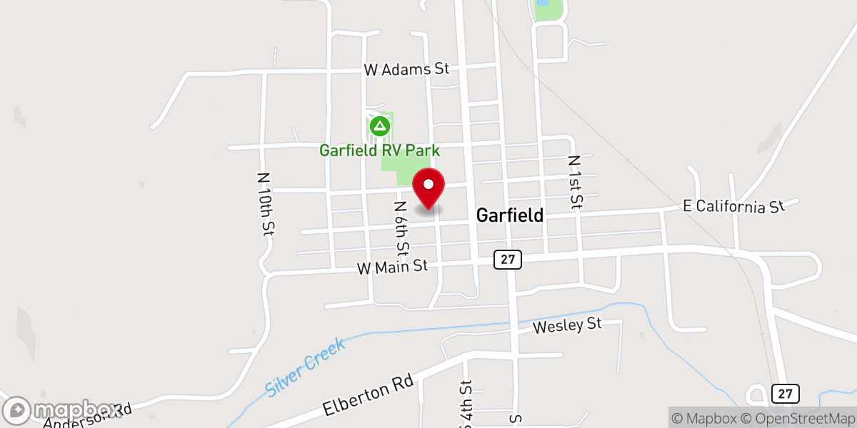 Map showing location of Garfield Community Church