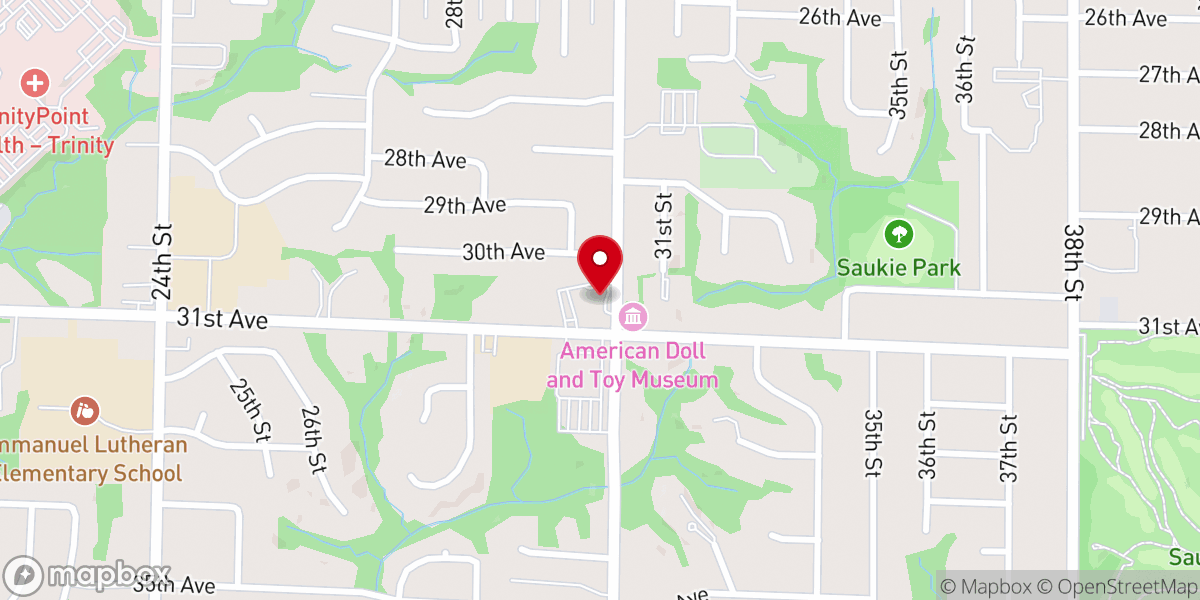 Map showing location of First Baptist Church Of Rock Island