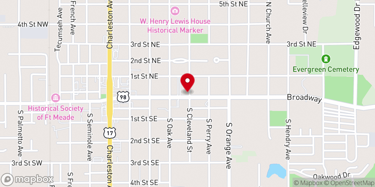 Map showing location of Fort Meade Worship Center