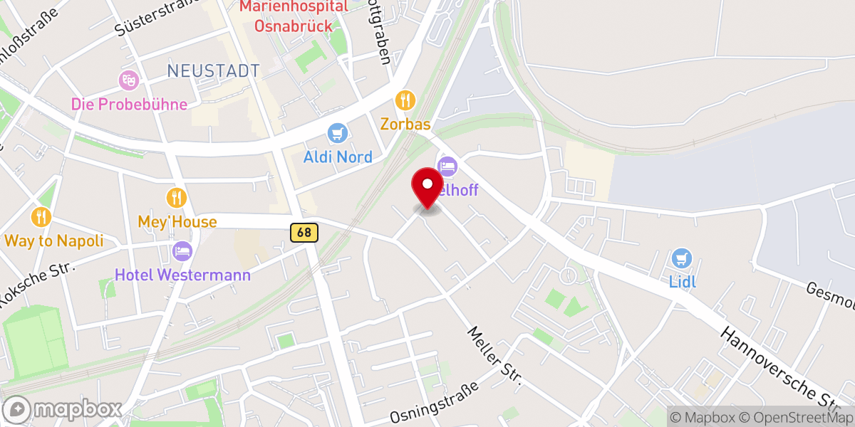 Map showing location of Jugendkirche Osnabrück