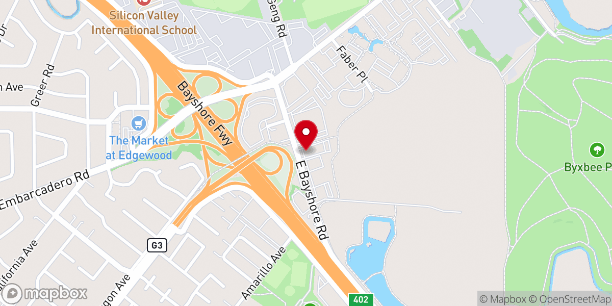 Map showing location of Bay Area Christian Church - Palo Alto