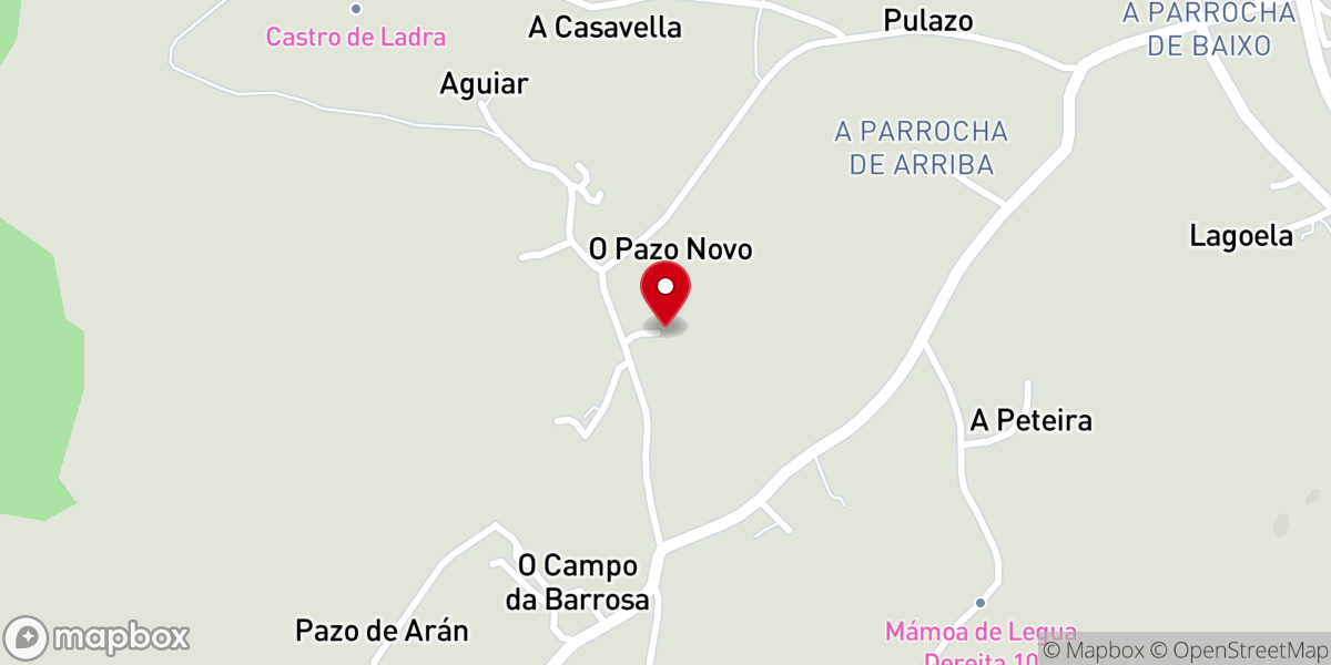Map showing location of Iglesia de San Salvador de Ladra