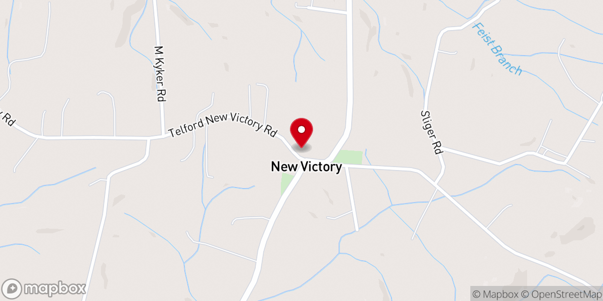 Map showing location of New Victory United Methodist Church