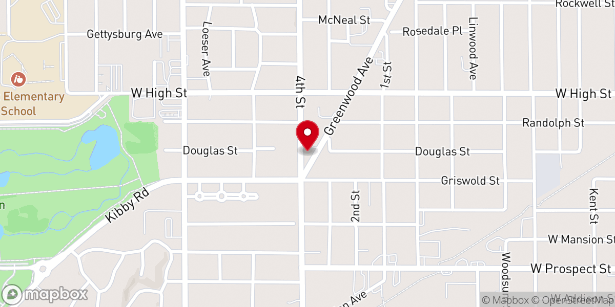 Map showing location of Trinity United Methodist Church