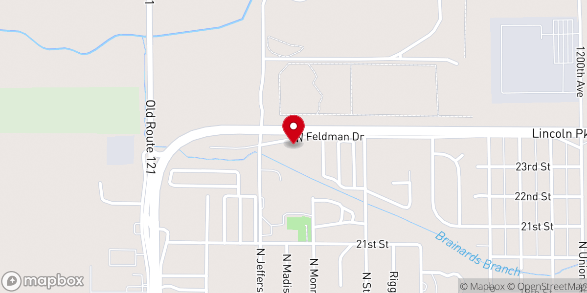 Map showing location of Lincoln Southern Baptist Church