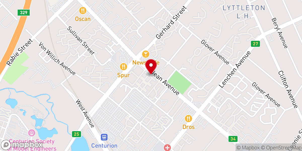 Map showing location of AFM of SA Head Office / AGS van SA Hoofkantoor