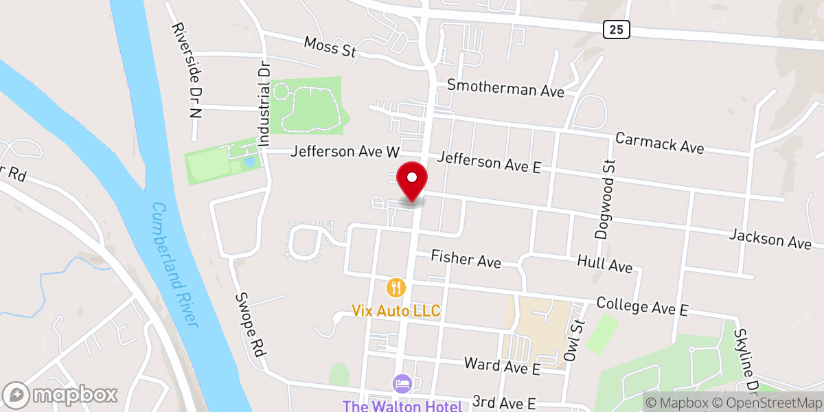 Map showing location of Carthage Church of Christ