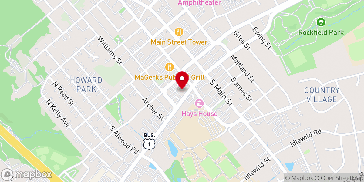 Map showing location of Ames United Methodist Church
