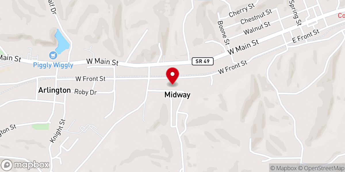 Map showing location of Harvest Church Erin, TN