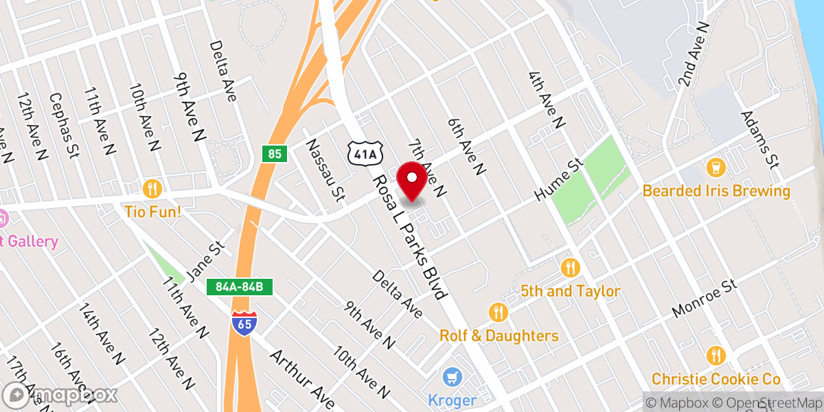 Map showing location of Boyce Street Church