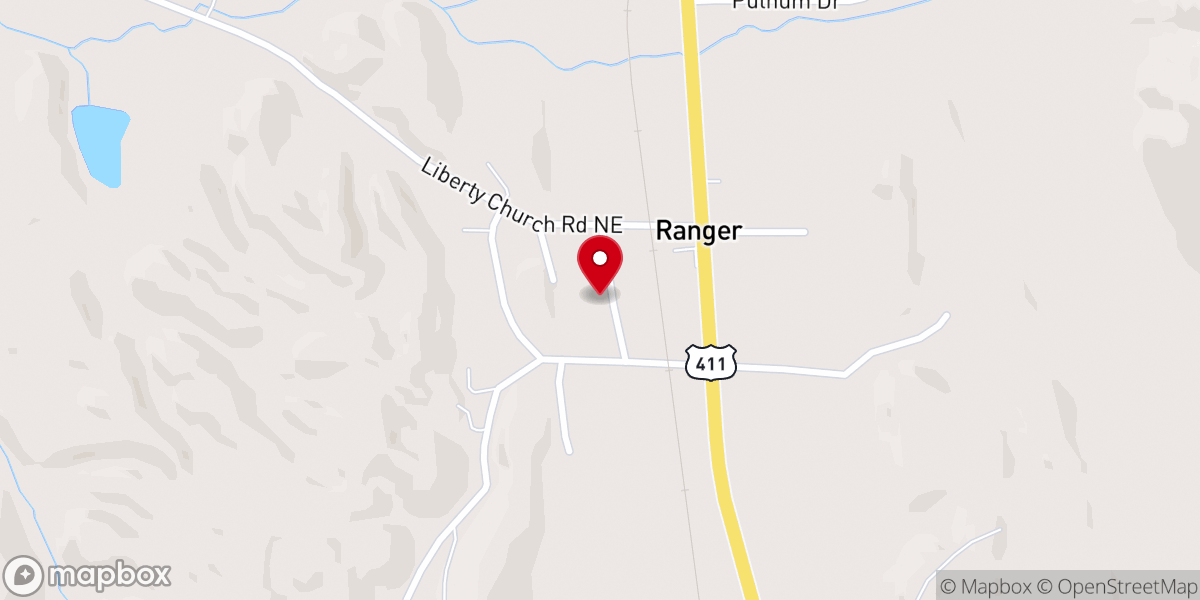 Map showing location of Ranger Seventh-day Adventist Church