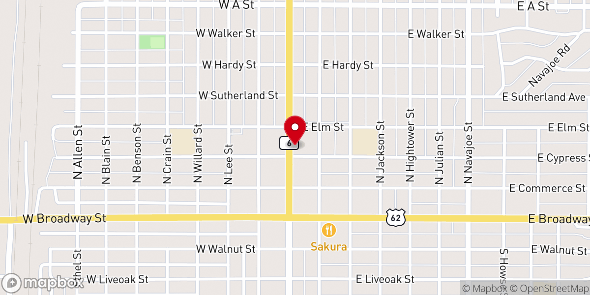 Map showing location of First Baptist Church