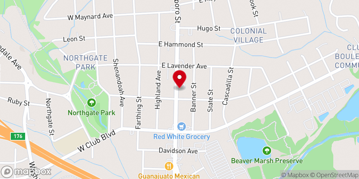 Map showing location of Saint Johns Presbyterian Church